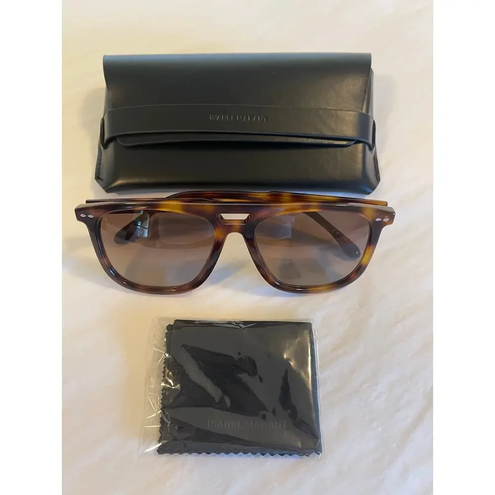 Isabel Marant IM007/S Tortoiseshell Double Bridge Sunglasses 56mm w/ Case